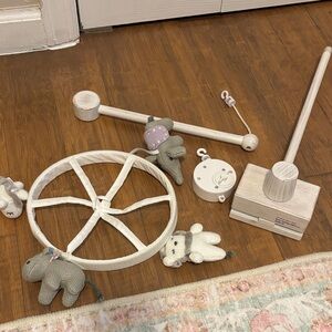 Pottery Barn Baby Mobile with Animal Plush Toys